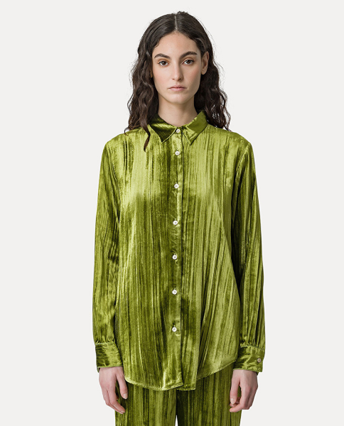 FORTE_FORTE Bluse - Pliss Velvet Shirt