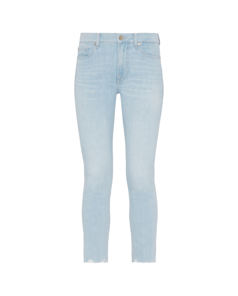 Seven Roxanne Ankle Left Hand Clarity With Worn Out Hem Jeans